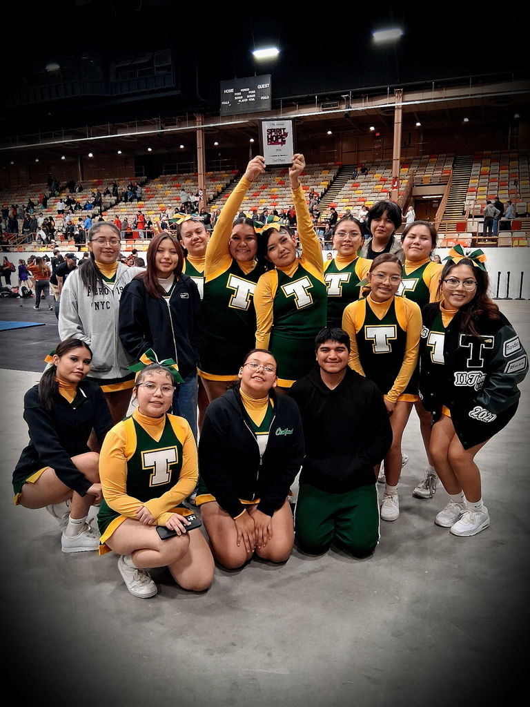 green solid background, graduation grads, green and white lettering