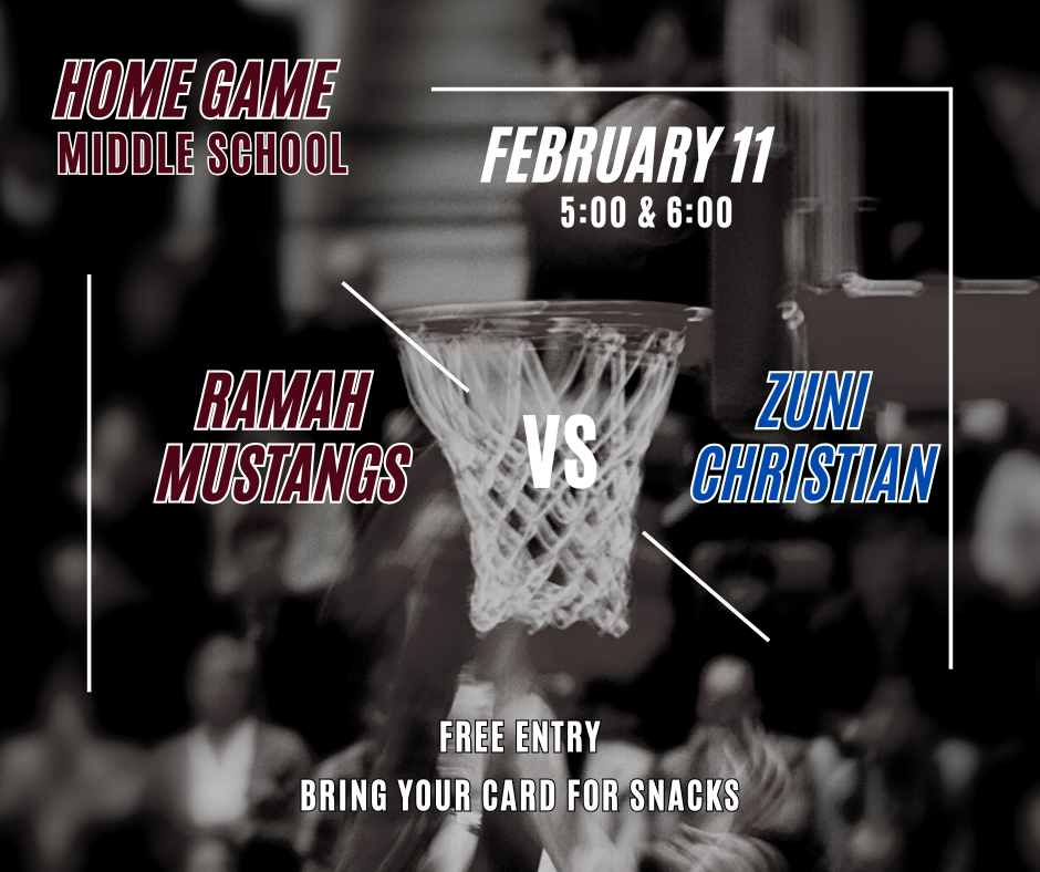 Home Game, Middle School Girls and Boys starting at 5:00, February 11.