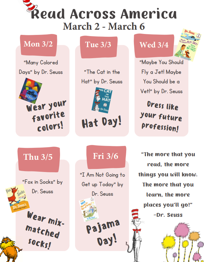 Read Across America Spirit Week Flyer