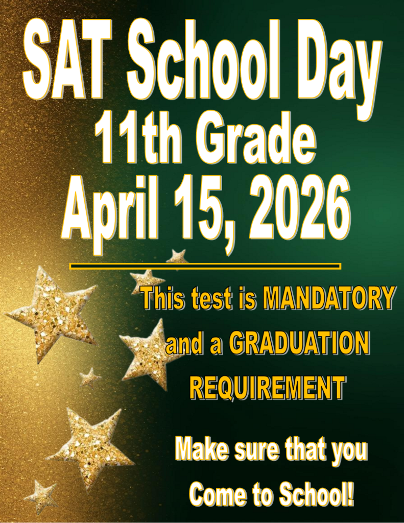 green, stars, white wording and yellow wording