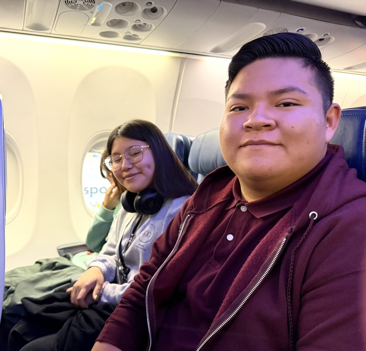 on the plane