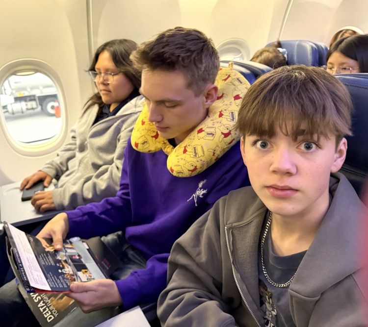 on the plane
