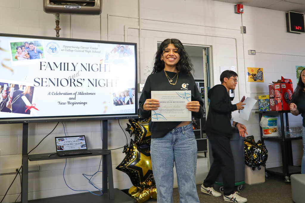 Student with award