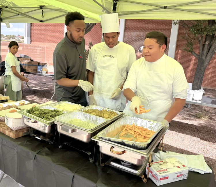 students participating in the GMCS food truck challenge