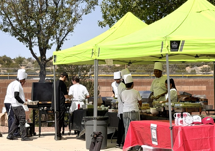 students participating in the GMCS food truck challenge