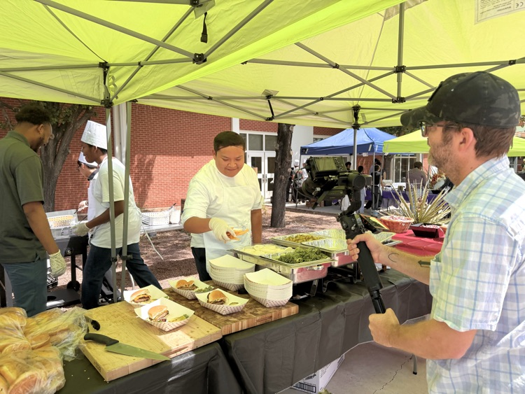 students participating in the GMCS food truck challenge