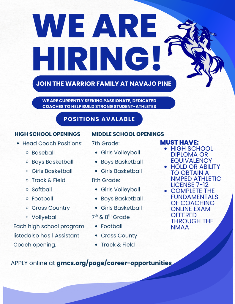 We're Hiring Coaches for NVM and NPH SY26-27!! Positions Available: HIGH SCHOOL OPENINGS Head Coach Positions: -Baseball -Boys Basketball -Girls Basketball -Track & Field -Softball -Football -Cross Country -Vollyeball Each high school program listed also has 1 Assistant Coach opening. MIDDLE SCHOOL OPENINGS 7th Grade: -Girls Volleyball -Boys Basketball -Girls Basketball 8th Grade: -Girls Volleyball -Boys Basketball -Girls Basketball 7th & 8th Grade -Football -Cross County -Track & Field