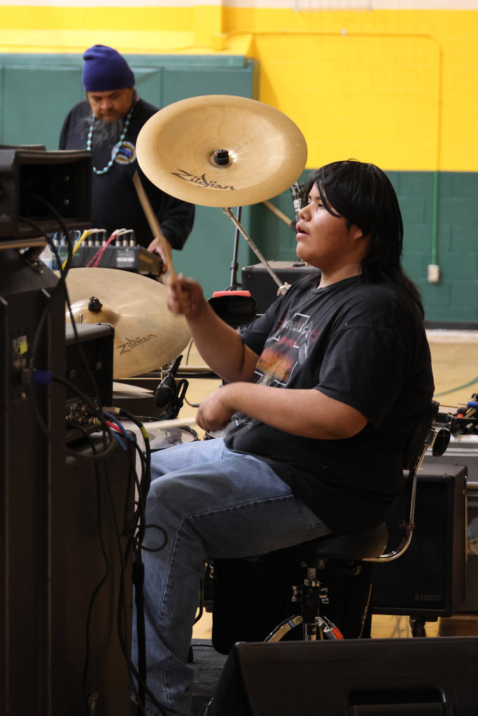 someone playing drums