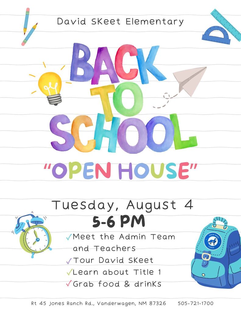 DSE Back to School Open House,  8/4 from 5-6 PM in the Gym