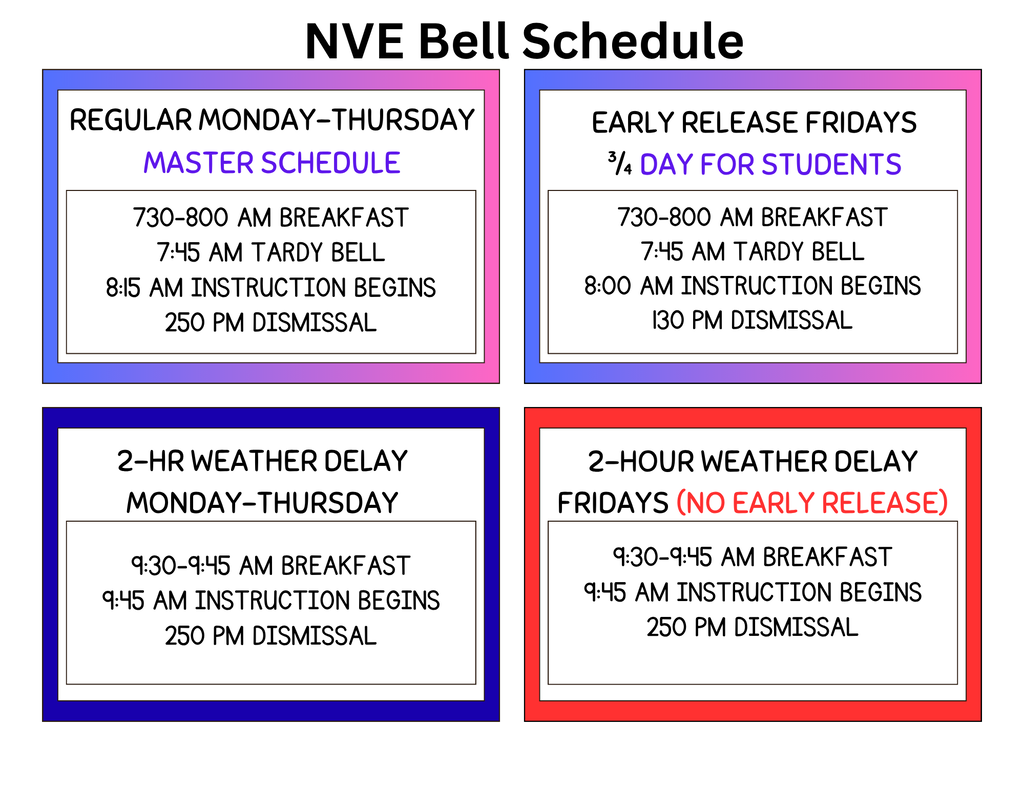 NVE BELL SCHEDULE
