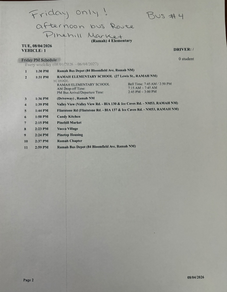 RAE Bus Schedules
