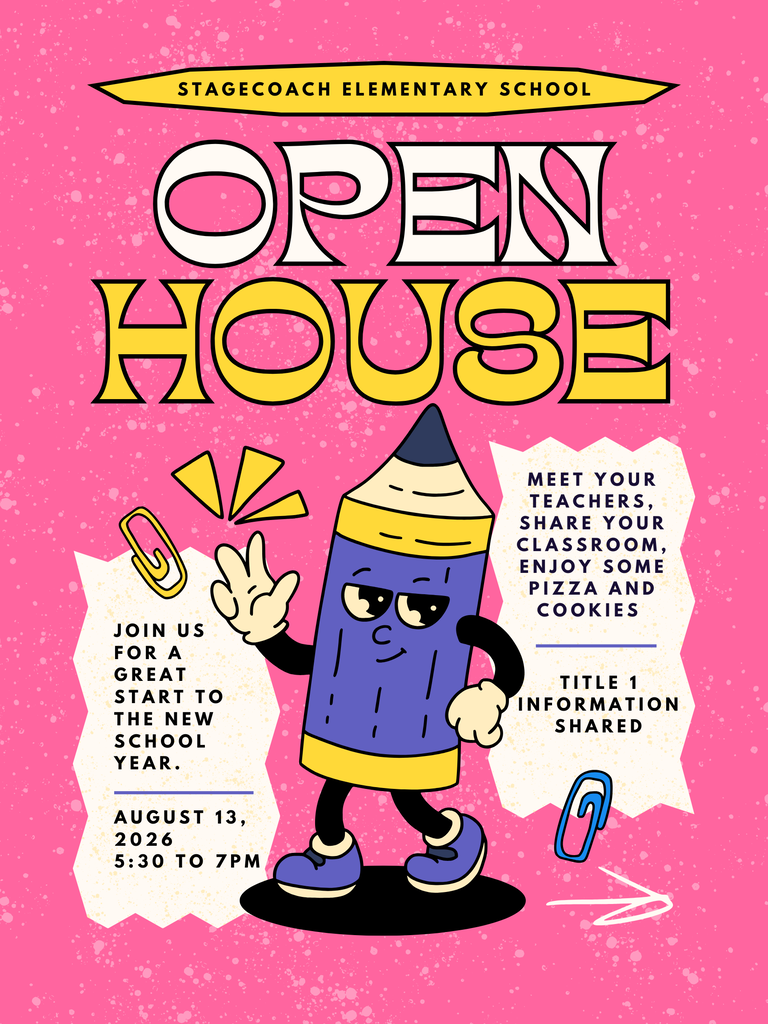Open House at Stagecoach. August 13, 2026 from 5:30-7pm