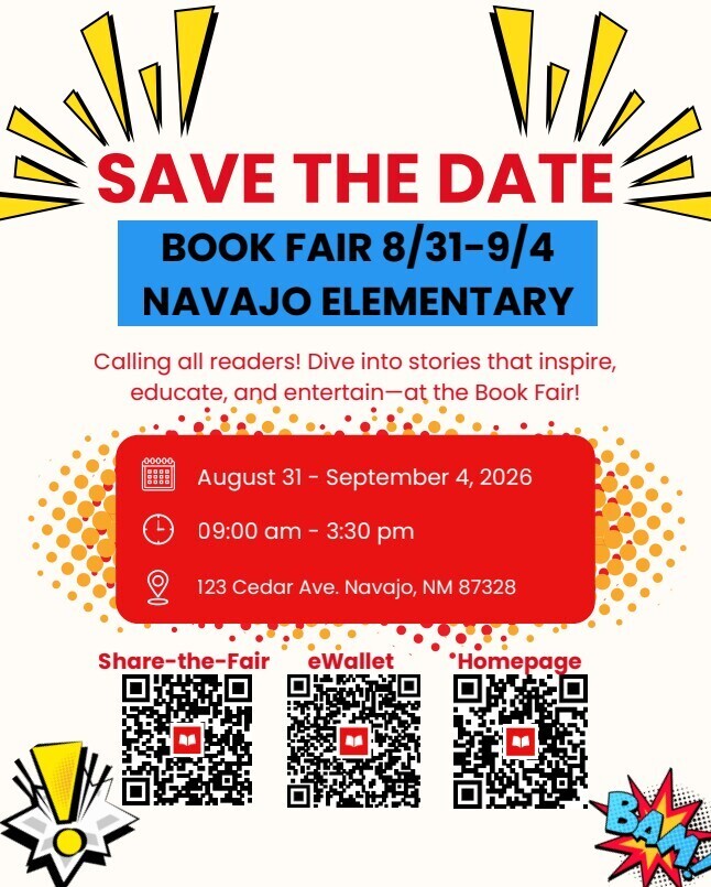 Navajo Elementary Book Fair Flyer 