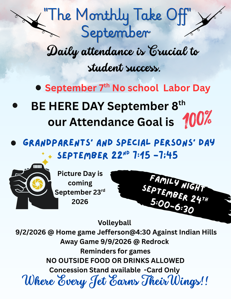 September news letter for Jefferson Jets Important reminders and upcoming events