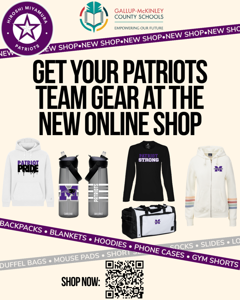 An advertisement displays a collection of team merchandise. The merchandise includes hoodies, tumblers, bags, and more. A QR code is shown at the bottom.