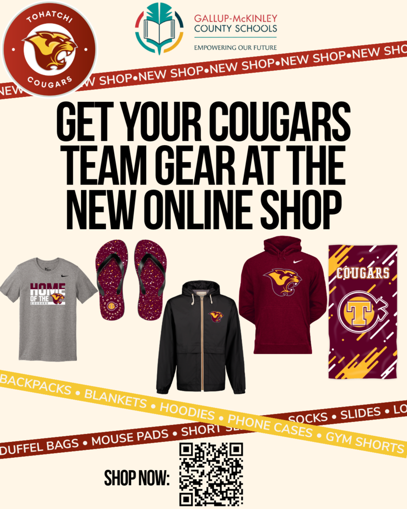 An advertisement featuring various items such as T-shirts, hoodies, and slippers. A QR code is displayed below.