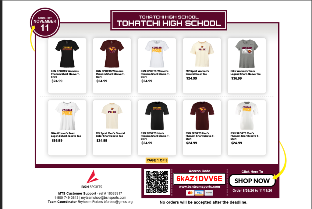 A webpage displays 10 t-shirts, each with different colors and text. Price tags are on each t-shirt.