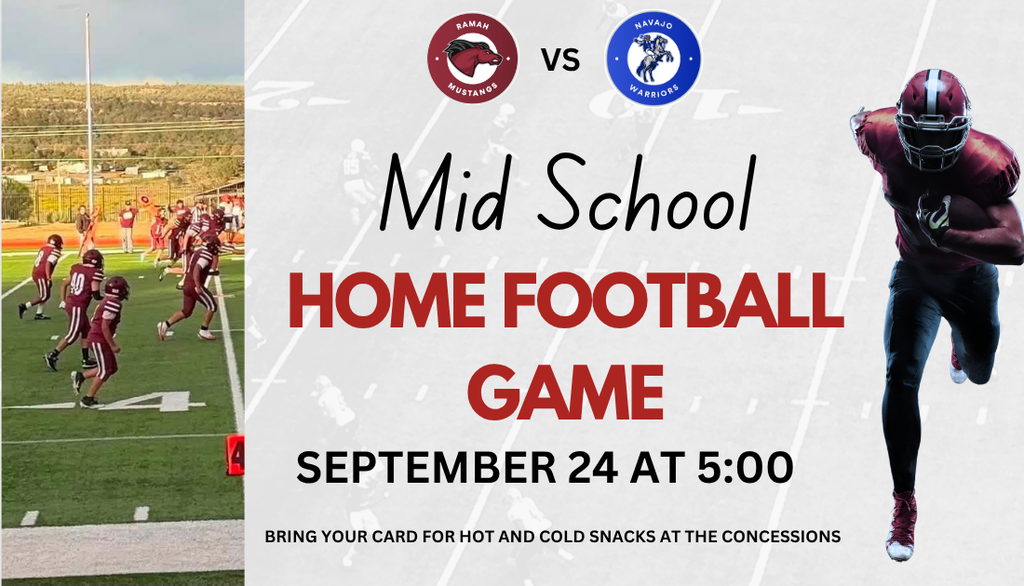 Mid School Football Game, September 24 at 5:00