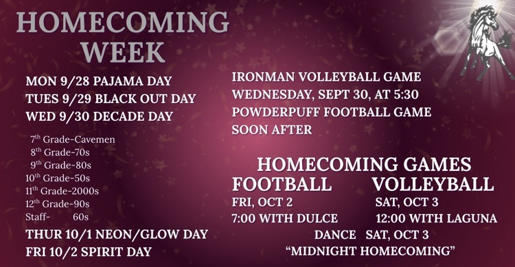 homecoming week schedule