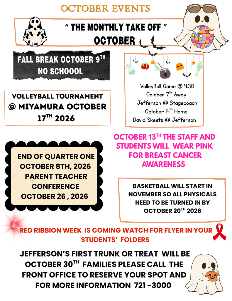 The Monthly take off for October is Here stay Up to date on all the Invents for this next upcoming month