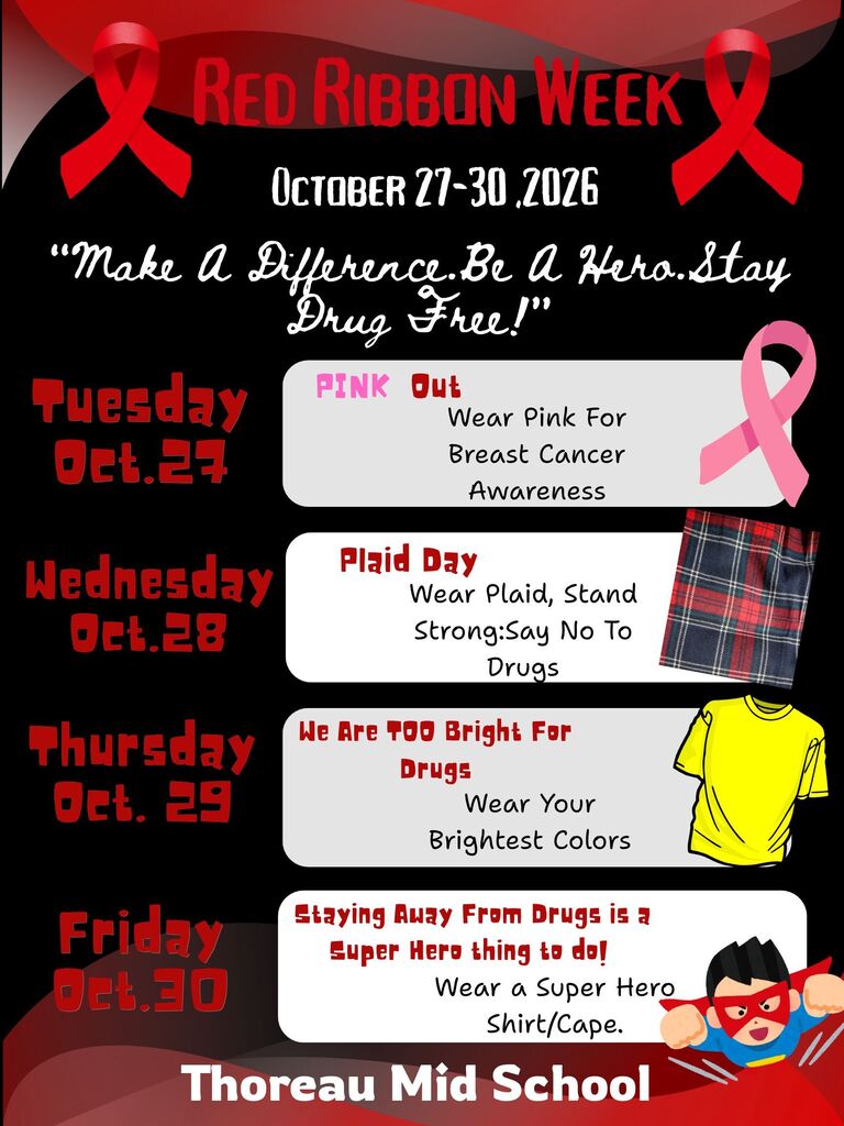 Thoreau Mid's Red Ribbon Week