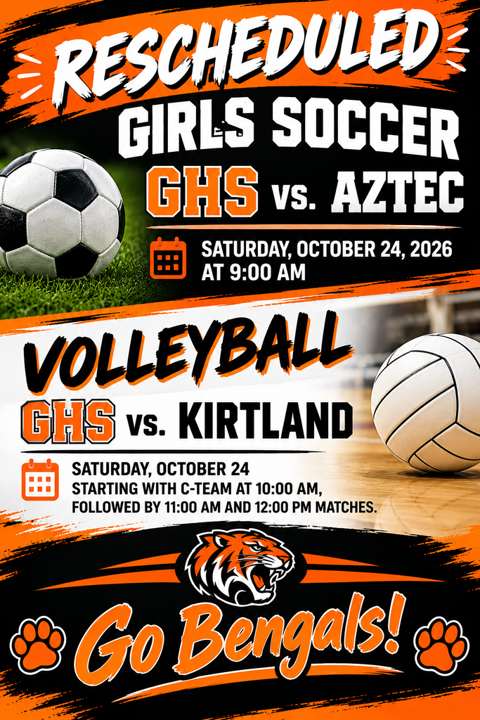 Rescheduled Girls Soccer and Volleyball games