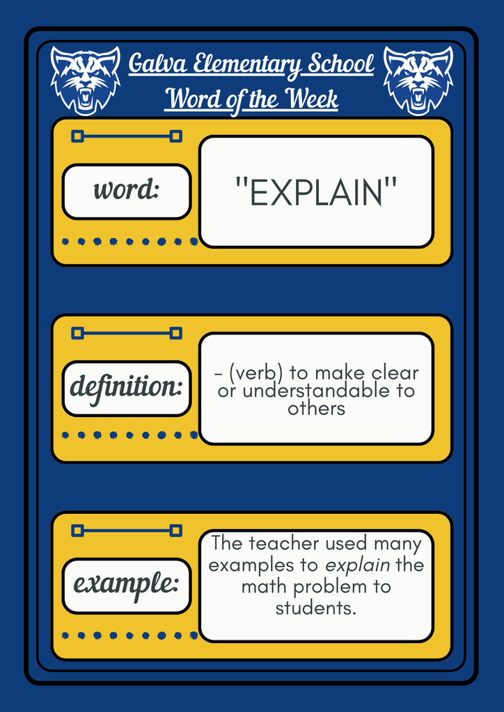 Word of the Week - EXPLAIN