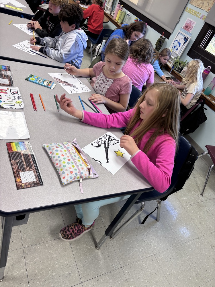 Kids working on art project