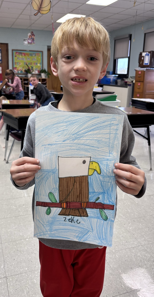 Child with an eagle artwork