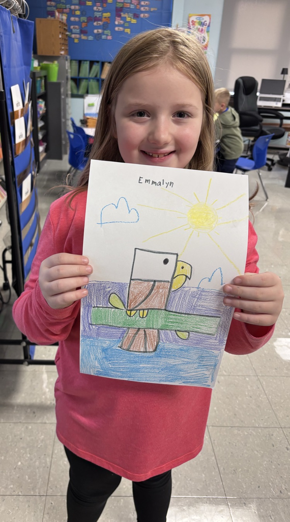 Child with an eagle artwork