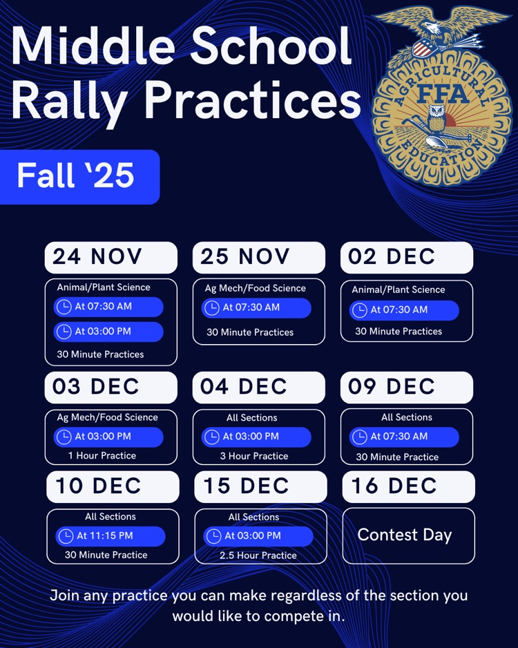 practice schedule