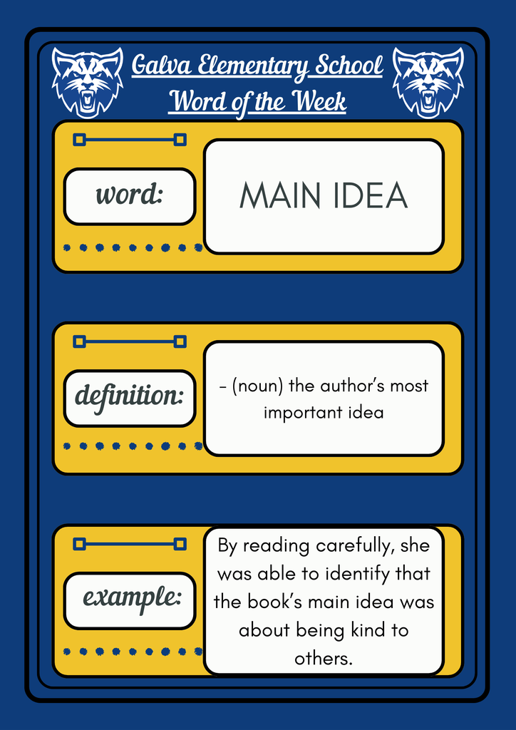 Word of the Week - MAIN IDEA