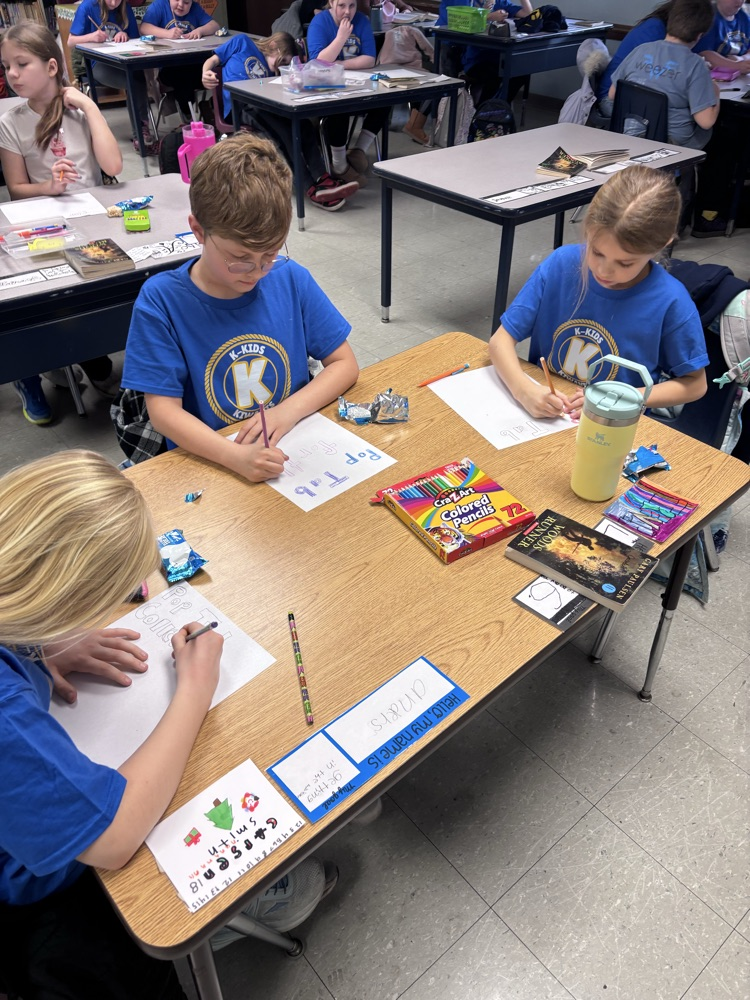 students working on art projects