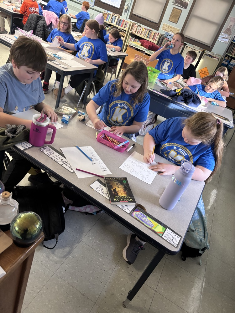 students working in art projects