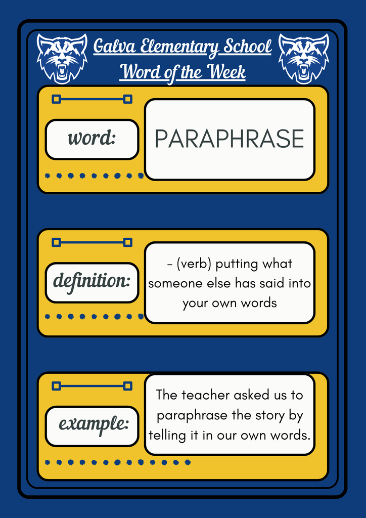 Word of the Week - Paraphrase