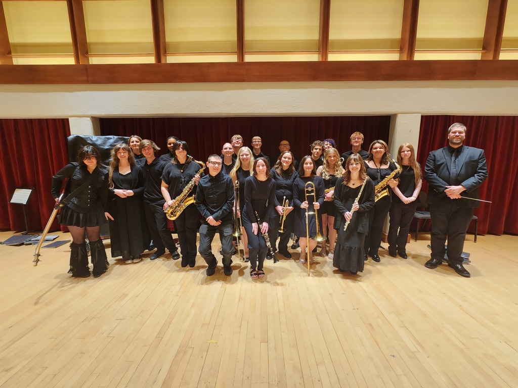 Galva High School band members after their performance at WIU
