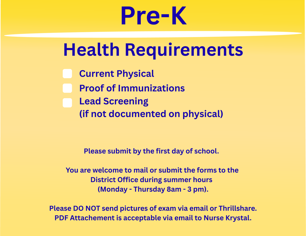 Pre-K Health Requirements