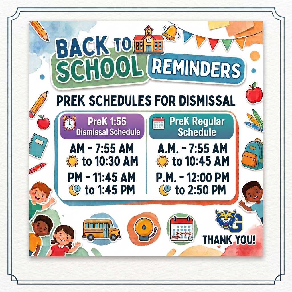 PreK Dismissal Schedules