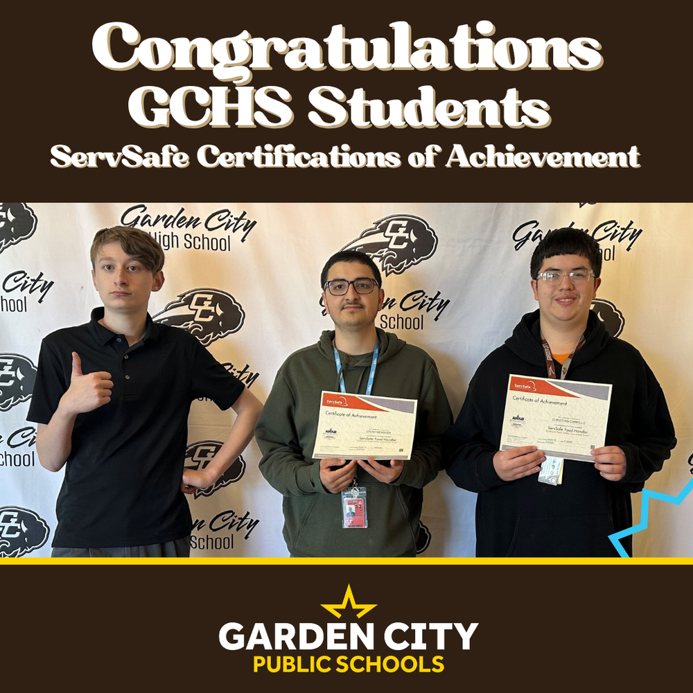 GCHS Students ServSafe Achievement 