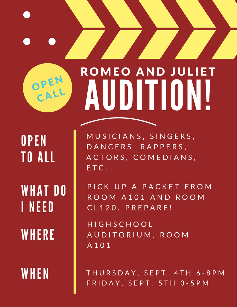 GCHS Auditions for Romeo and Juliet