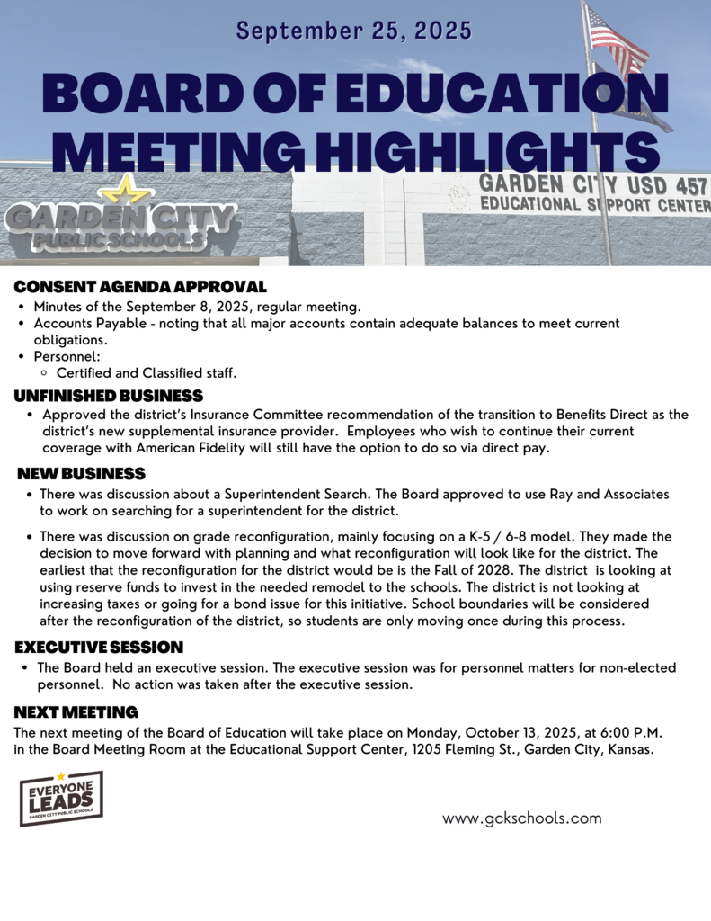 Board of Education Meeting Recap