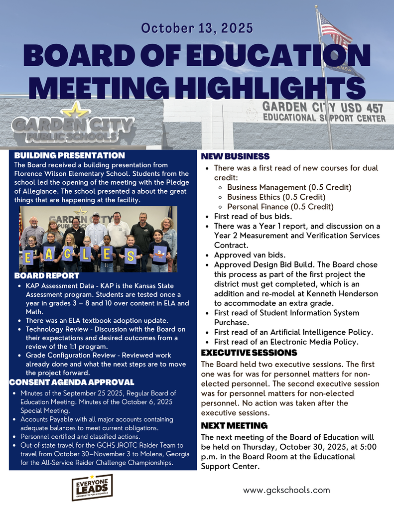 Board of Education Meeting Recap