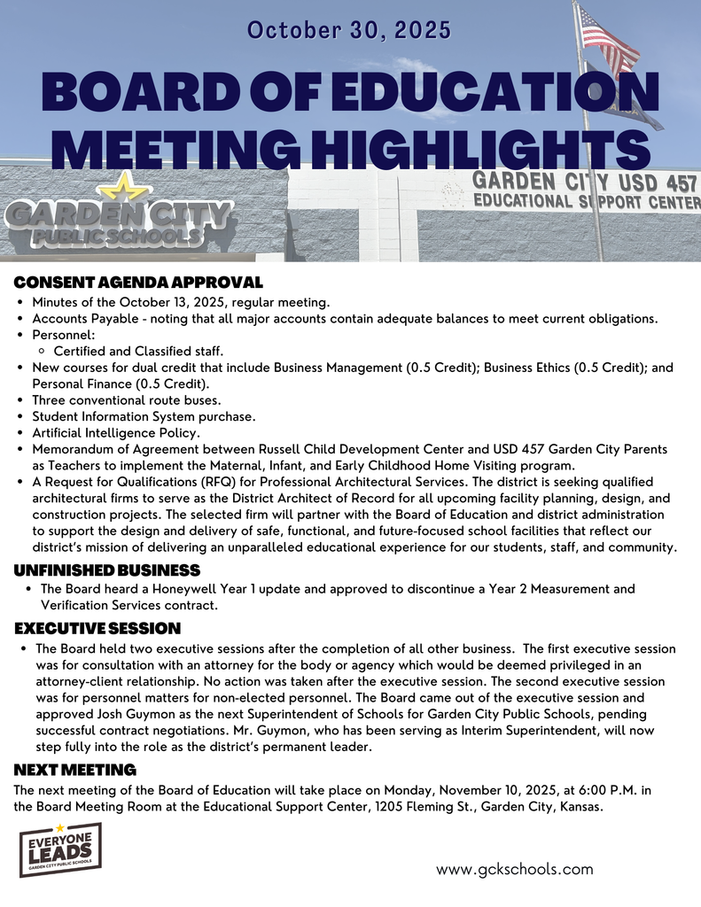 Board of Education Meeting Recap 