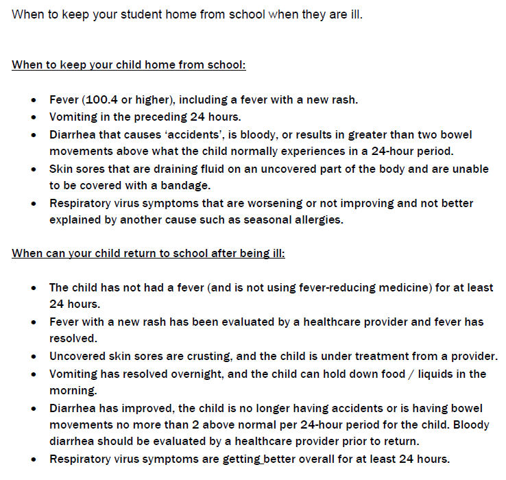 Student Illness Info