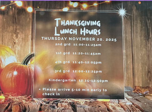 thanksgiving lunch times