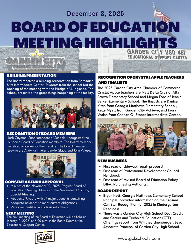 Board of Education Meeting Recap 