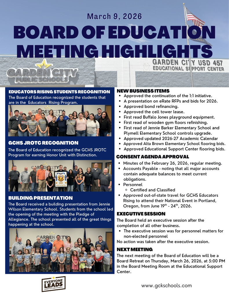 Board of Education Meeting Recap 