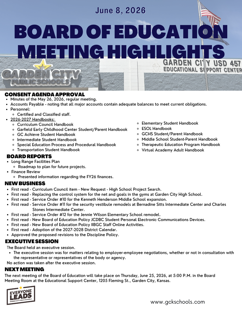 Recap Board of Education Meeting