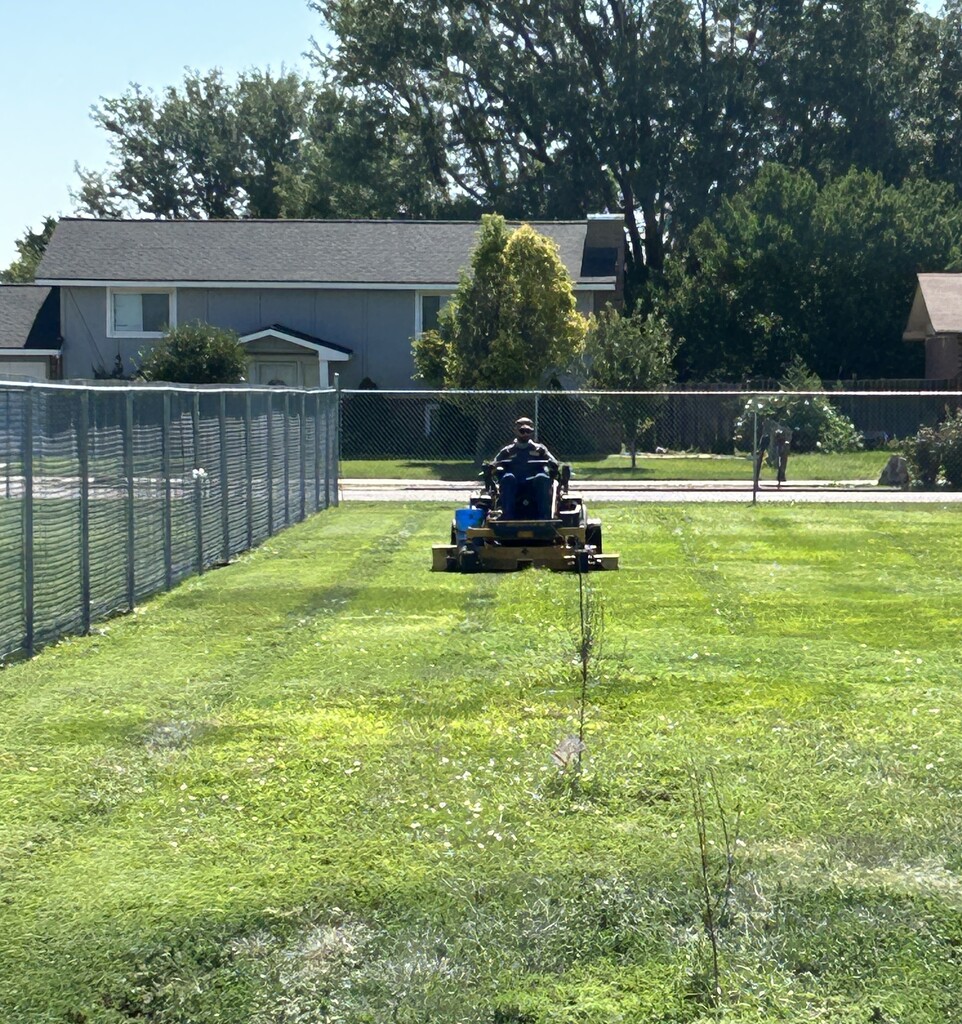 Grounds crew  mowing 