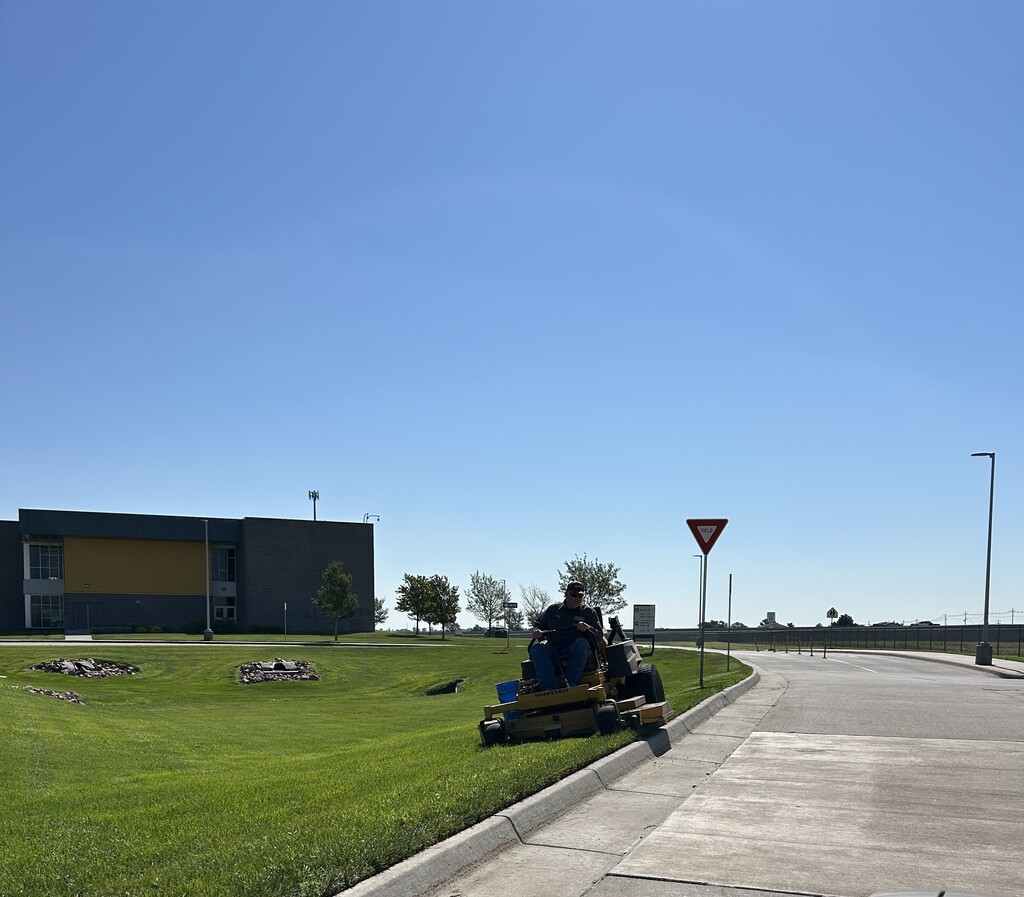 Grounds crew  mowing 